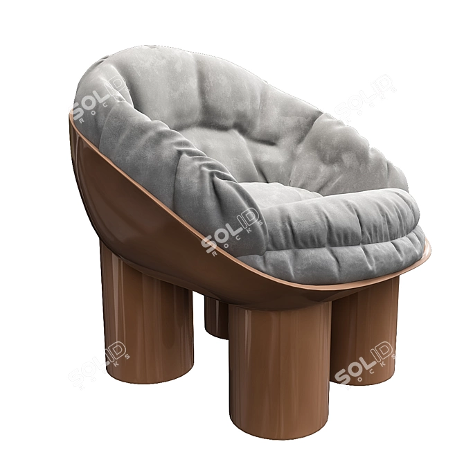 Designer Chair - Brick & Grey 3D model image 1