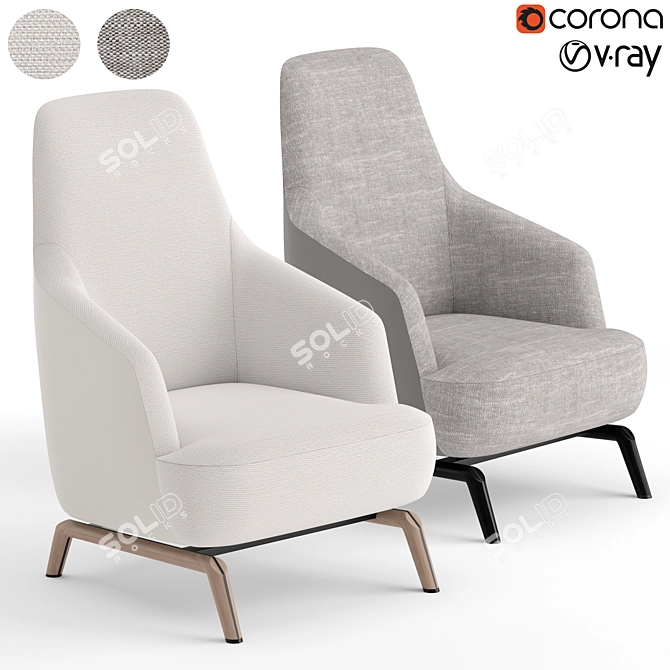 Giorgetti Janet Bergere: Elegant Comfort 3D model image 1