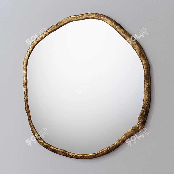 Abel Round Mirror: Organic Elegance 3D model image 2