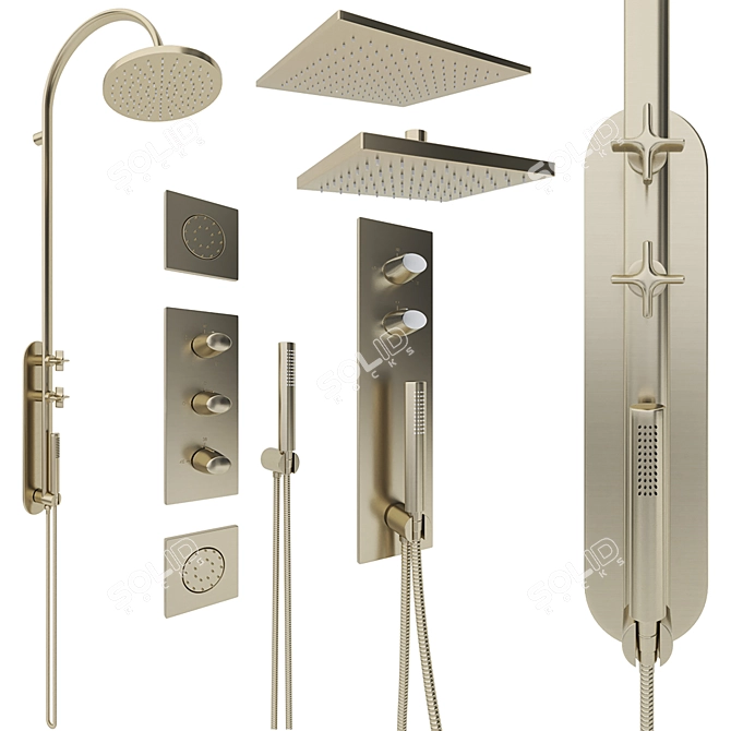 Luxury Armani Roca Shower Set 3D model image 1