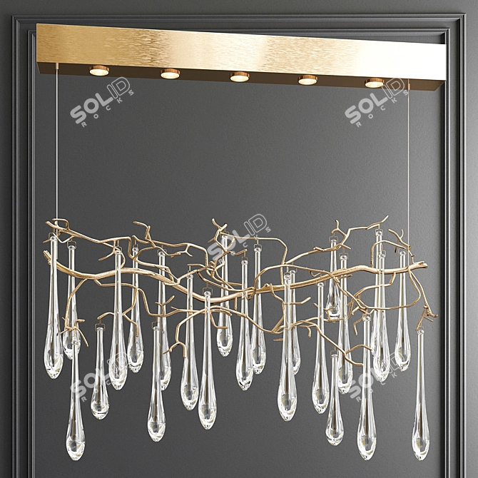 Elegant Serip Noveltys Chandelier 3D model image 1