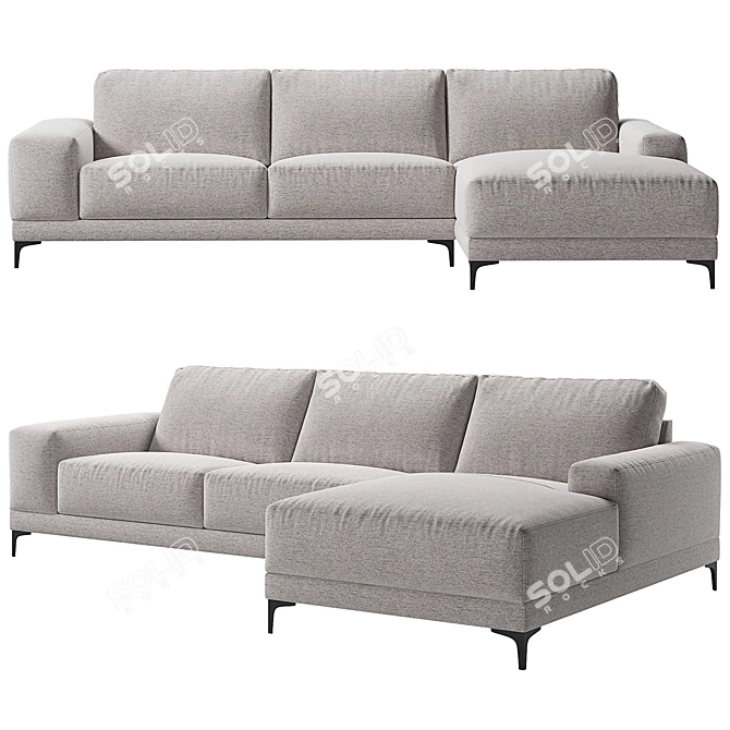 Valery Corner Sofa: Sleek and Spacious 3D model image 1