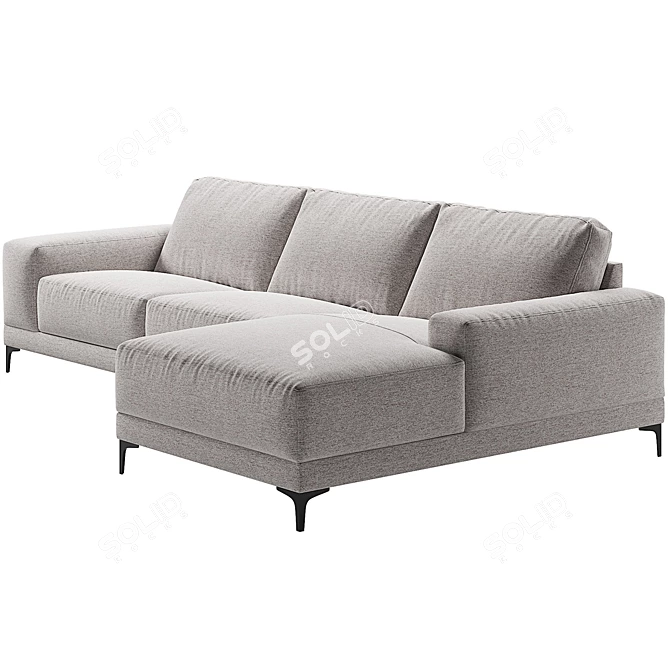 Valery Corner Sofa: Sleek and Spacious 3D model image 2