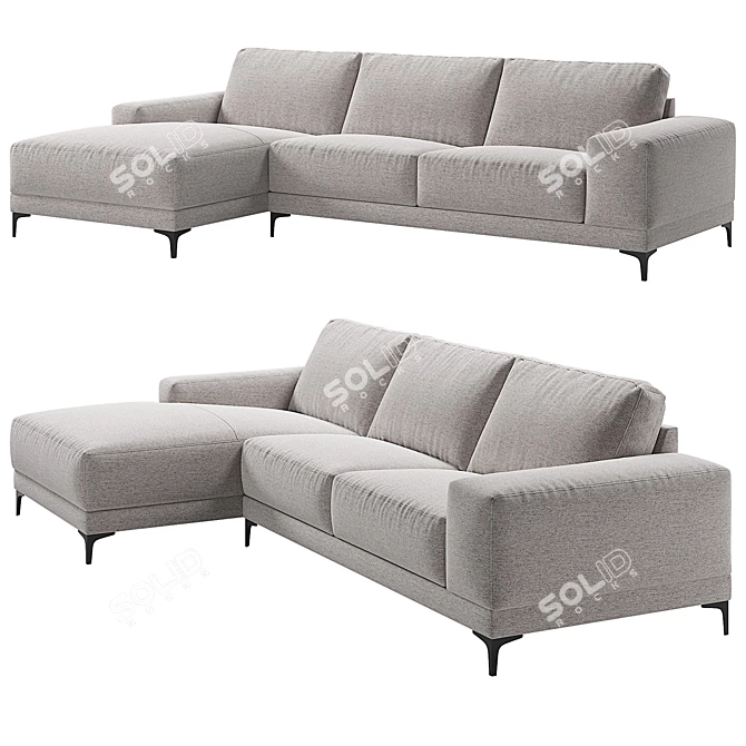 Valery Corner Sofa: Sleek and Spacious 3D model image 4
