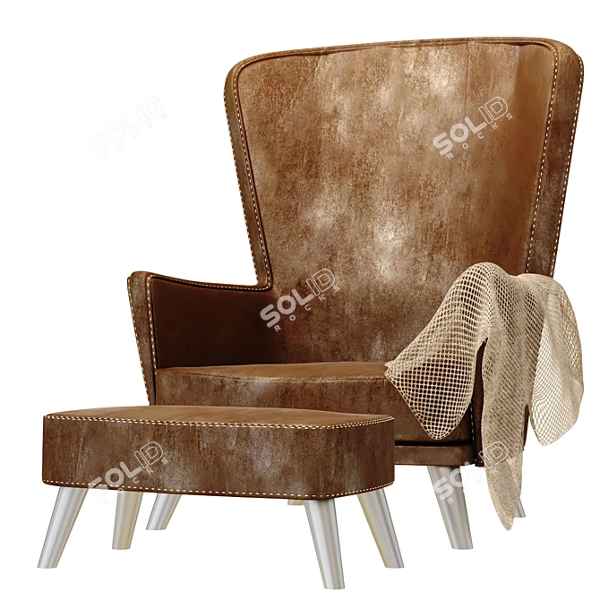 Luxury Leather Sofa 3D model image 3