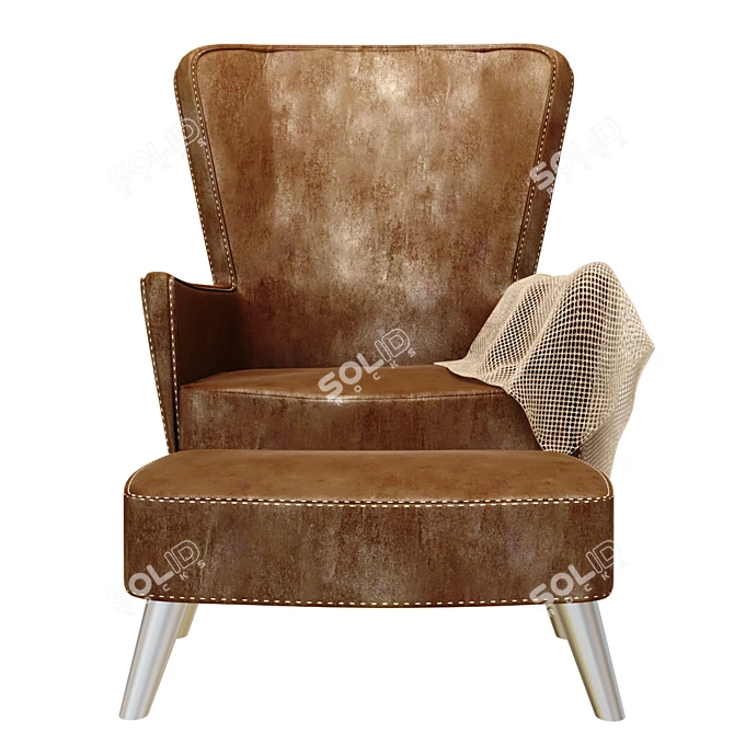 Luxury Leather Sofa 3D model image 4