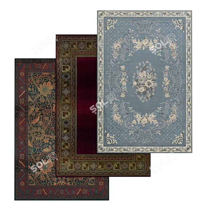 Luxury Carpets Set with High-Quality Textures 3D model image 1