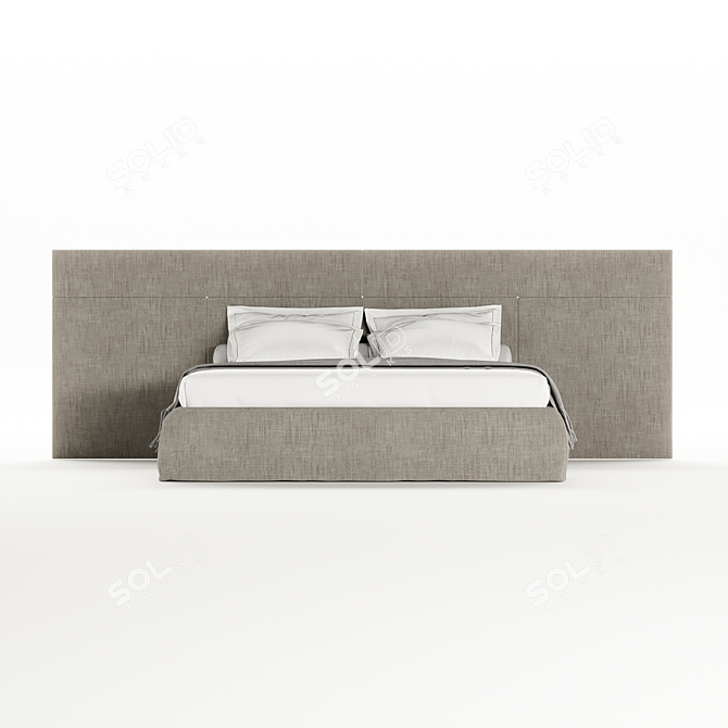 Elegant Fabric Pianca Bed 3D model image 7