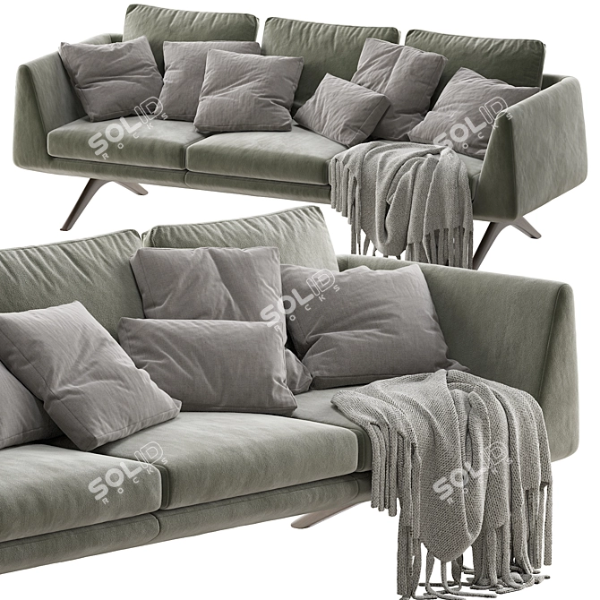 Hepburn De La Espada 225: Timeless Luxury Sofa 3D model image 1