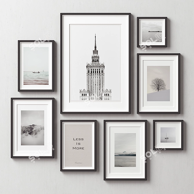 Versatile Set of 8 Picture Frames 3D model image 4