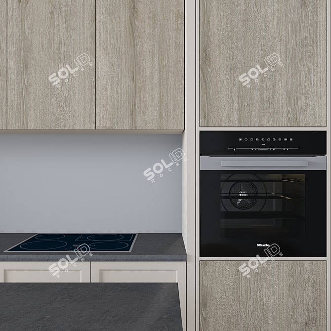 Modern Style Kitchen (Model 7): Modular Design for Customization 3D model image 2