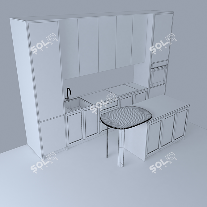 Modern Style Kitchen (Model 7): Modular Design for Customization 3D model image 4