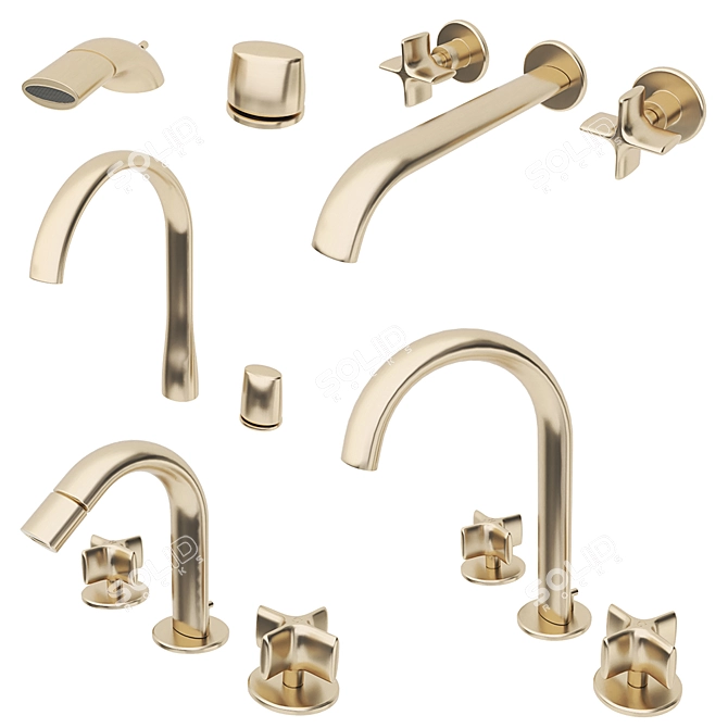 Armani Roca Faucets Set: Stylish and Versatile 3D model image 1