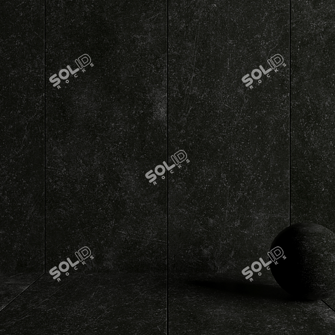 Kibo Black Stone Wall Tiles 3D model image 3