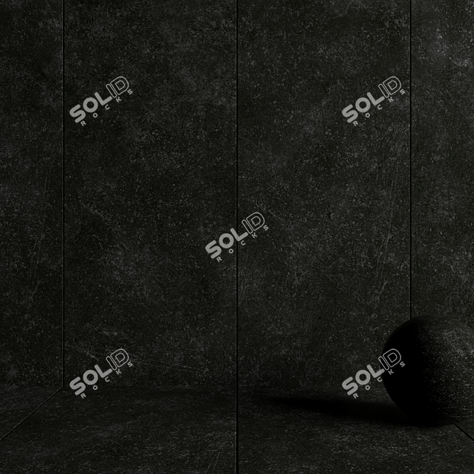 Kibo Black Stone Wall Tiles - Set of 2 3D model image 3