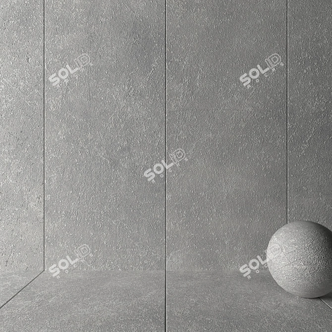 Elegant Kibo Gray Stone Tiles 3D model image 2