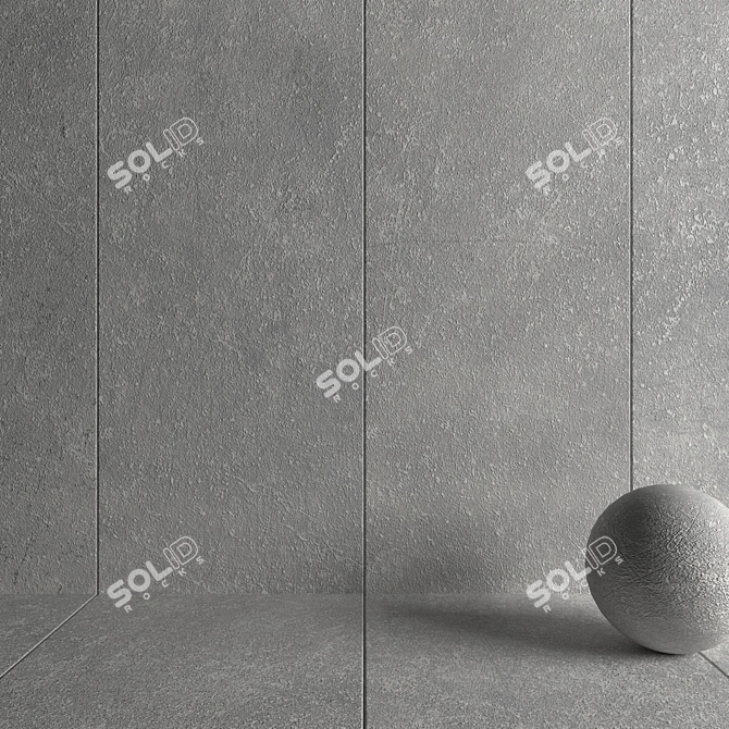 Elegant Kibo Gray Stone Tiles 3D model image 3