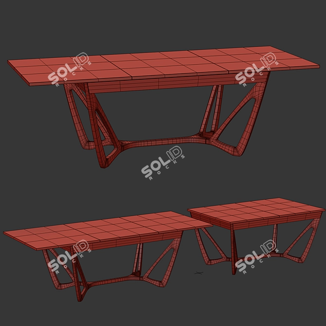 Versatile Wenanty Dining Table 3D model image 2