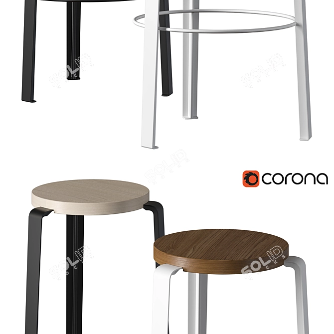 Tiptoe Lou | Creative Bar Stool 3D model image 1