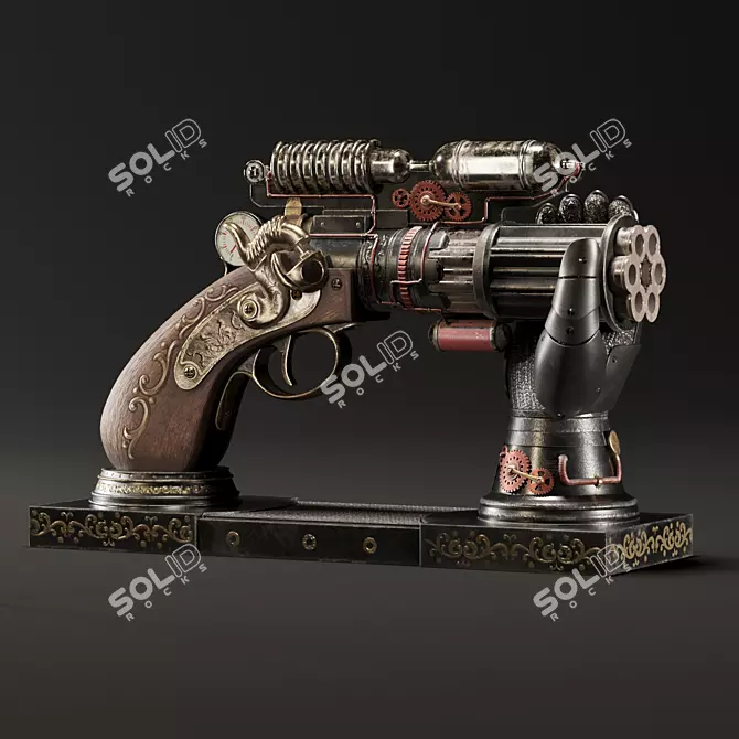 Steampunk Inspired Decorative Gun 3D model image 1