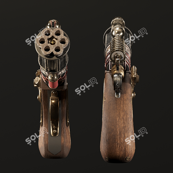 Steampunk Inspired Decorative Gun 3D model image 3