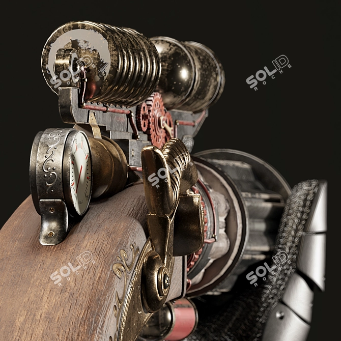 Steampunk Inspired Decorative Gun 3D model image 4