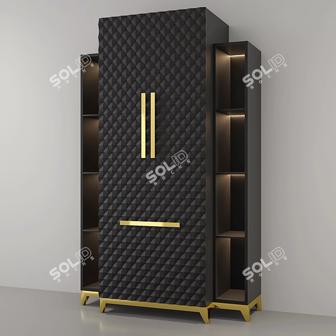 Modern Display Cabinet 3D model image 1