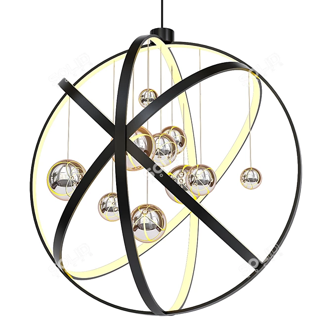 Elegant Orb Pendant Light 3D model image 1
