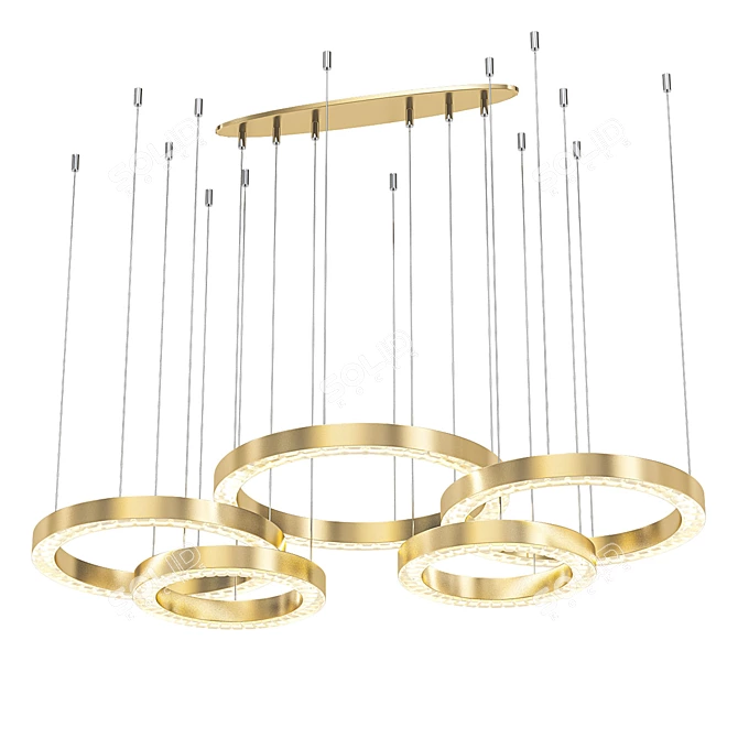 Elegant Circle Diamond Pendant 3D model image 1