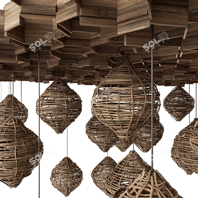 Beehive Branches Ceiling Decor 3D model image 6