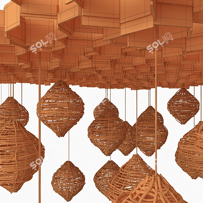Beehive Branches Ceiling Decor 3D model image 3