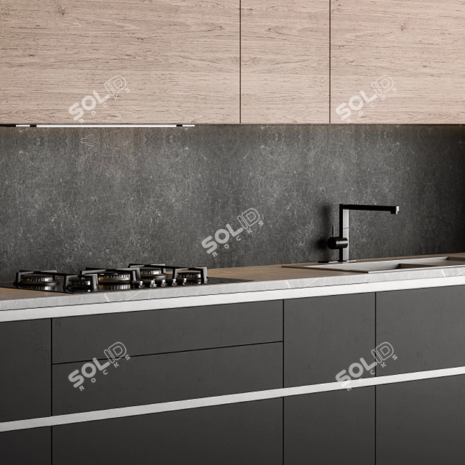 Sleek Kitchen Modern 24 3D model image 2