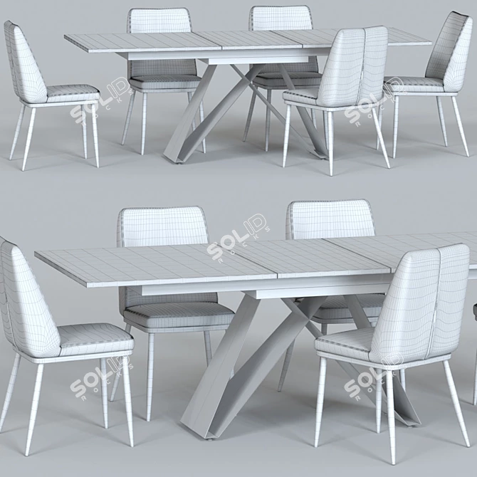 Marshall Table and Joss Chair: Modern Elegance for Dining 3D model image 3