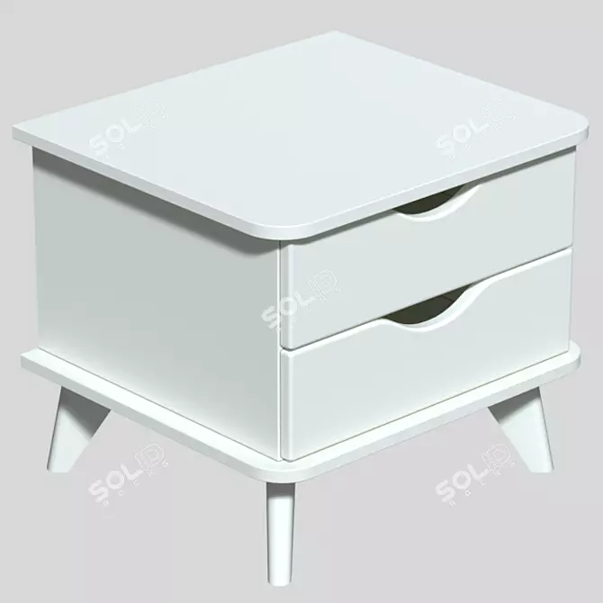 Scandinavian Style Bedside Table 3D model image 1