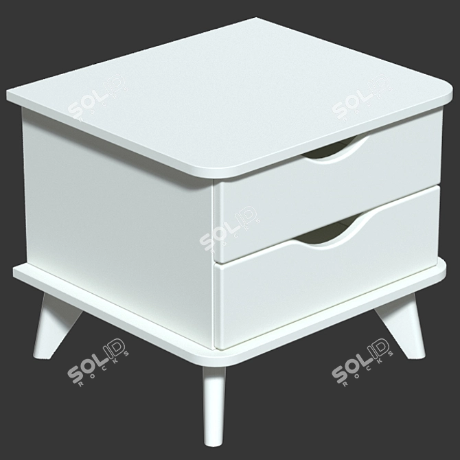 Scandinavian Style Bedside Table 3D model image 4