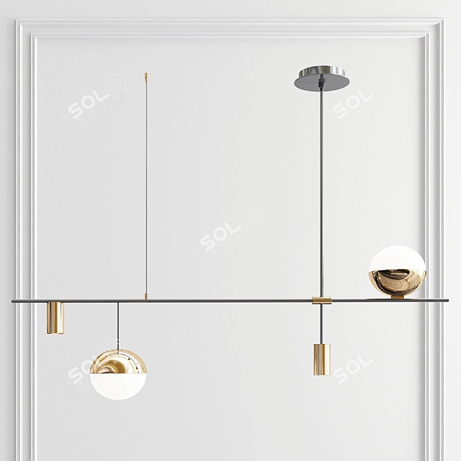 Geometric Glow Pendant Light 3D model image 2