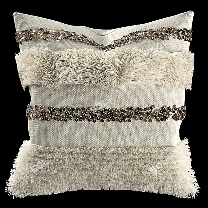 Title: Moroccan-Inspired Decorative Pillows 3D model image 4