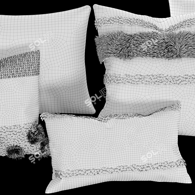 Title: Moroccan-Inspired Decorative Pillows 3D model image 5