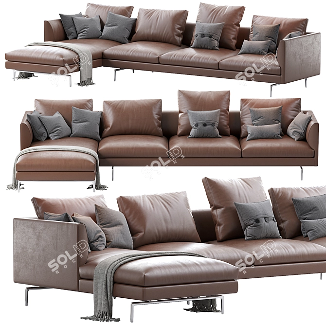 Flamingo Zanotta Sofa: Premium Comfort and Elegant Design 3D model image 1