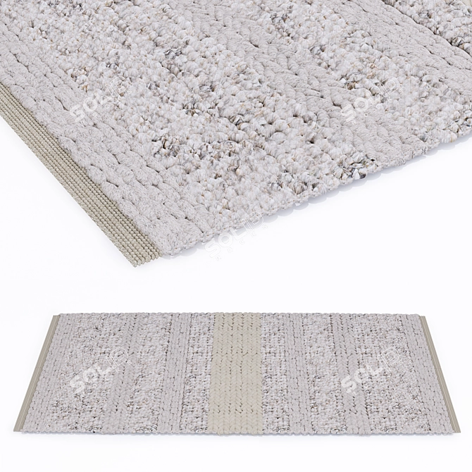 MiiiM Woven Rug: Beautifully Crafted 220x110 cm Design 3D model image 1