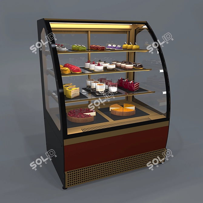 Stylish Confectionery Display Cabinet 3D model image 1