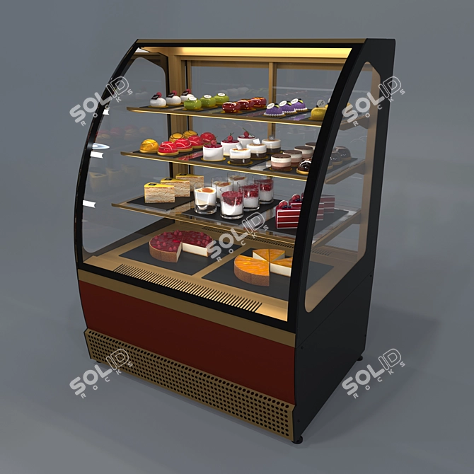 Stylish Confectionery Display Cabinet 3D model image 2