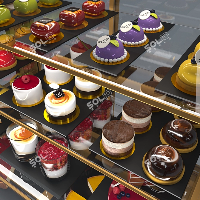 Stylish Confectionery Display Cabinet 3D model image 3