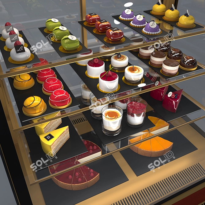 Stylish Confectionery Display Cabinet 3D model image 4