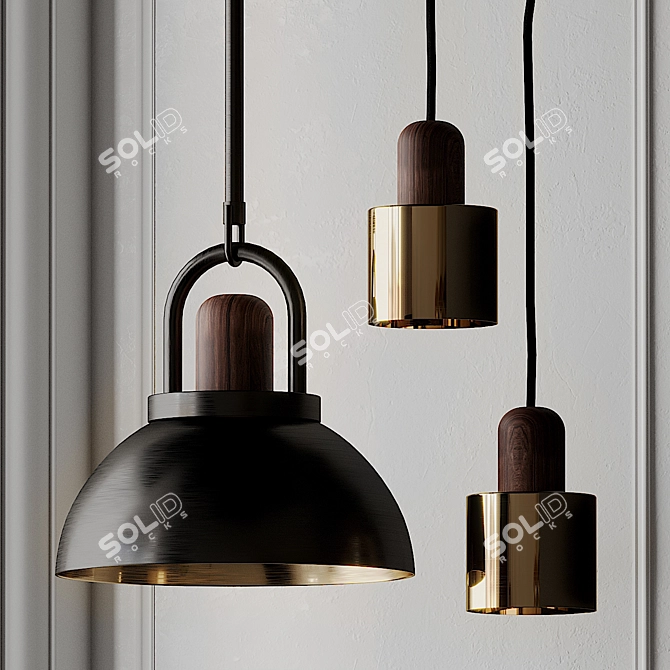 Elegant ARC and COMPOSERS Pendant 3D model image 1