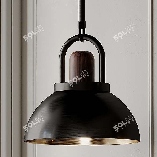 Elegant ARC and COMPOSERS Pendant 3D model image 2