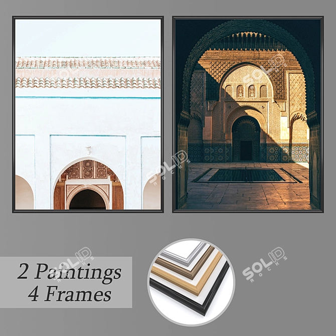 Elegant Wall Art Set No. 1424 3D model image 1