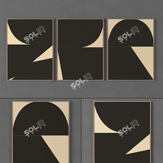 Modern Art Collection - 3 Frame Set 3D model image 1