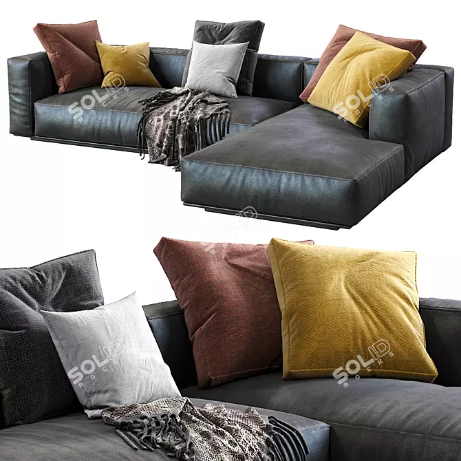 Grandemare Flexform Sofa: Sophisticated Comfort 3D model image 1