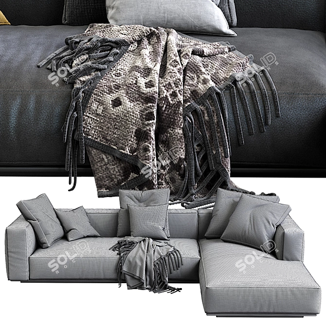 Grandemare Flexform Sofa: Sophisticated Comfort 3D model image 4
